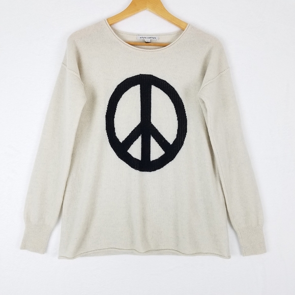 AUTUMN Cashmere Peace Sign Longsleeve Pull-over Sweater Large - Picture 2 of 10